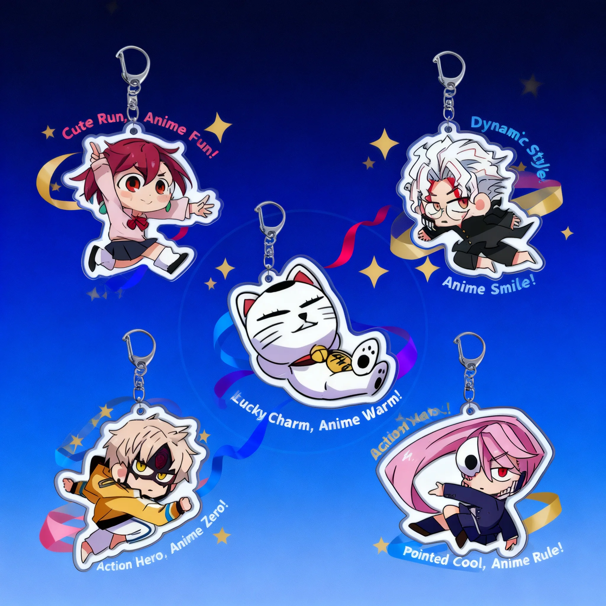 

Anime Keychain Acrylic Keychain Cute Pendant Layered Design Dang Dang Wholesale Ready Stock Dropshipping One Piece Available