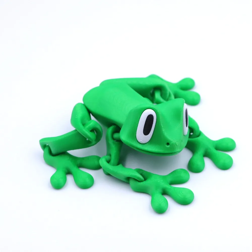 Movable Joints 3D Printed Frog Model Realistic Magnetic Frog Sculpture Cartoon Handicraft 3D Printed Frog Toy Birthday Gift