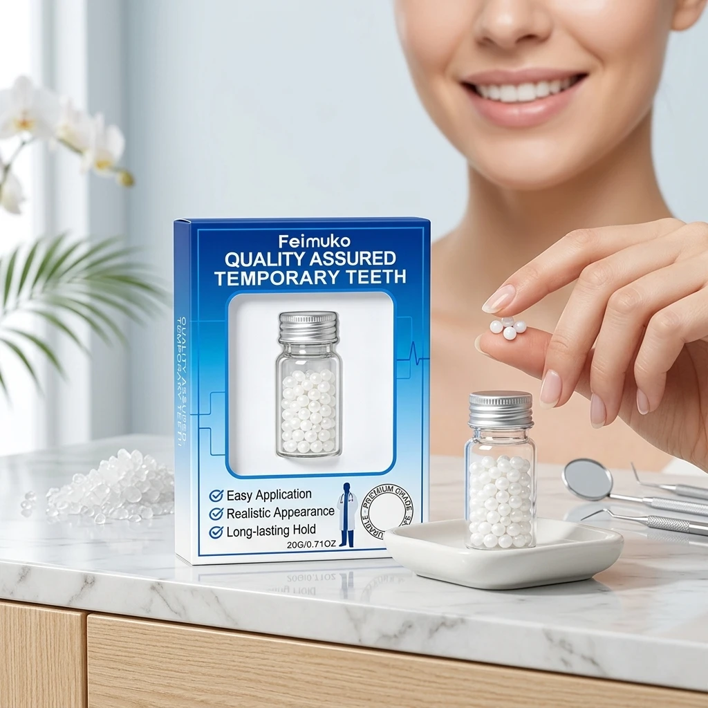 Temporary Tooth Repair Beads Fix Missing Broken Tooth Shapeable Teeth Gaps Fill Lasting Hold Moldable Denture Adhesive Granules