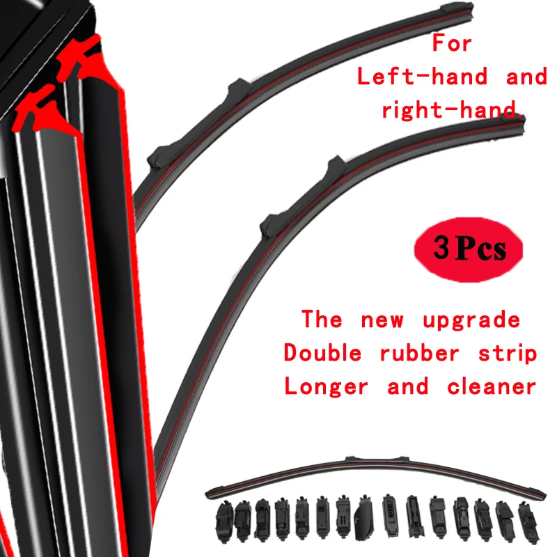 

For Toyota FJ Cruiser SUV 4.0 4WD GSJ1 2005 2006 2010 2011 2013 2014 2015 2018 2019 2020 Double Rubber Windshield Wiper Blades