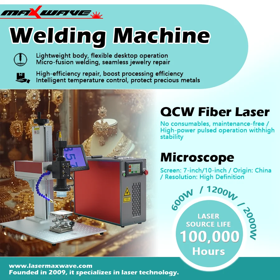 Versatile QCW Pulse Laser Welding Machine for Joining Different Metals Like Gold Filler Wire to Silver Alloy in Jewelry Repair