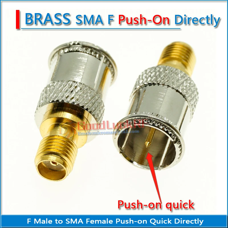 F To SMA Connector Socket F Male Jack to SMA Female Plug F - SMA Push-On Quick Directly Brass Straight Coaxial RF Adapters