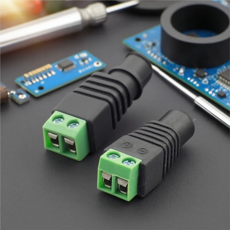 1 pair 2.1*5.5 mm DC Male + Female plug Connector power supply jack adapter BNC for CCTV camera LED strip lamp lighting E2