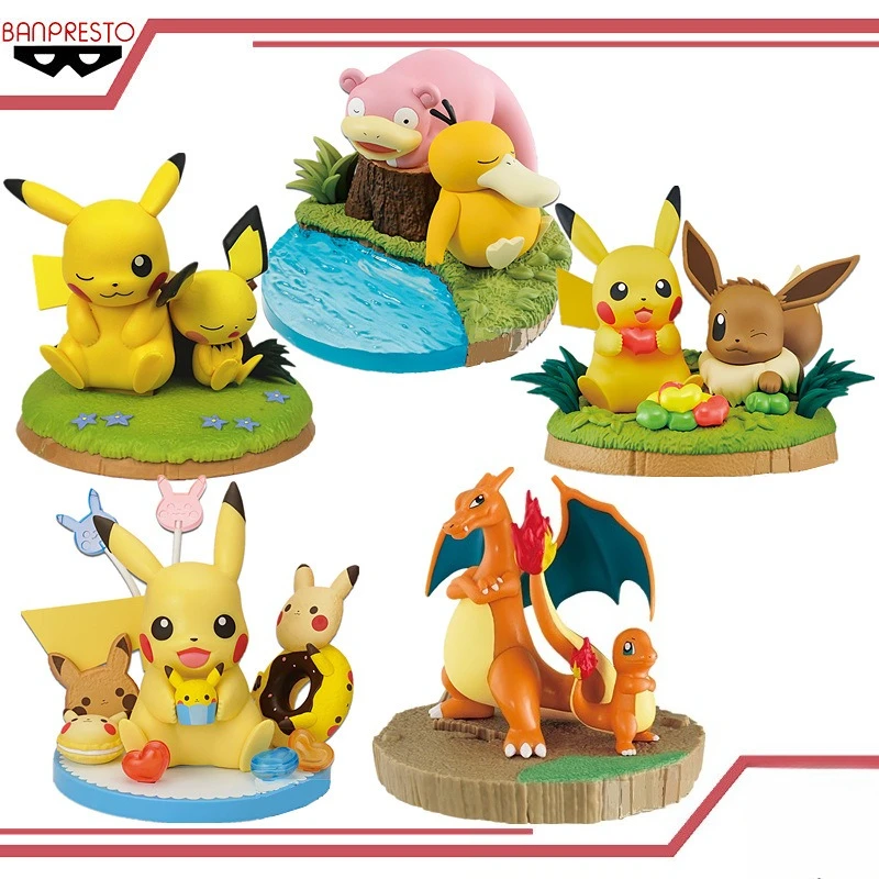 

Фигурки или коллекционные статуэтки Покемонов (Покемон, также известные как карманные монстры или волшебные Покемоны): Чаризард, Сквиртл, Пикачу и Генгар