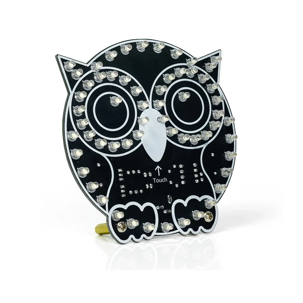 DIY Soldering Circuit Board Kit LED Owl Touch Night Light Figurine DC5V USB 4 Lighting Modes Dimmable Touch Control Decor Lamp
