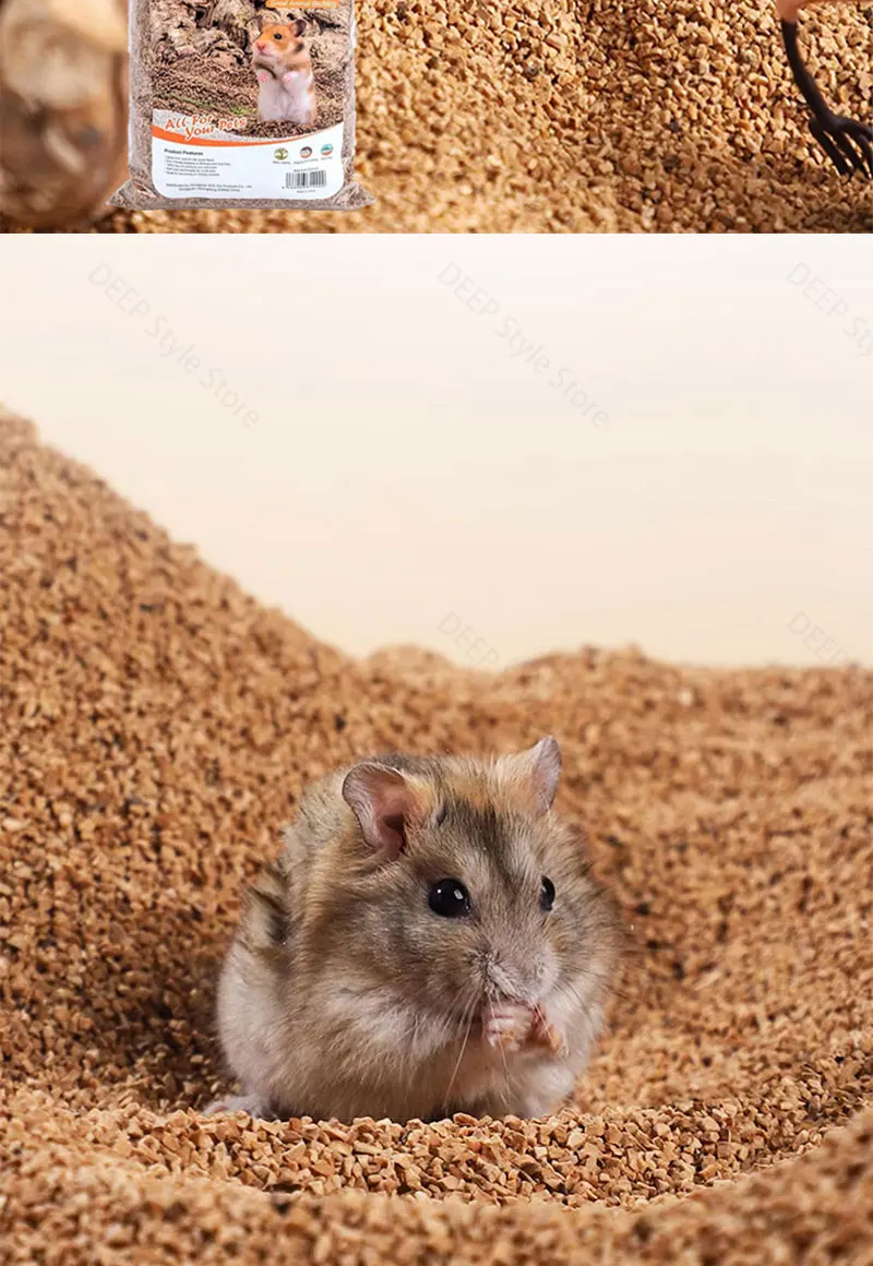 Staubfreies Walnuss-Sandbett, Deodorant-Streu für Hamster, Rutin-Hamster, Hühner, Syrische Hamster, Ratten, Nest, Landschaftsgestaltung für Kleintiere – Detail 9