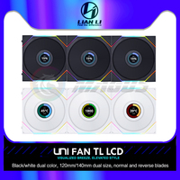 Lian Li LCD TL120 TL140 Forward/Reverse Watercooler Case Fan, 1.6'' Monitor Display 400*400, 1 / 3 Pcs Pack, New Arrival