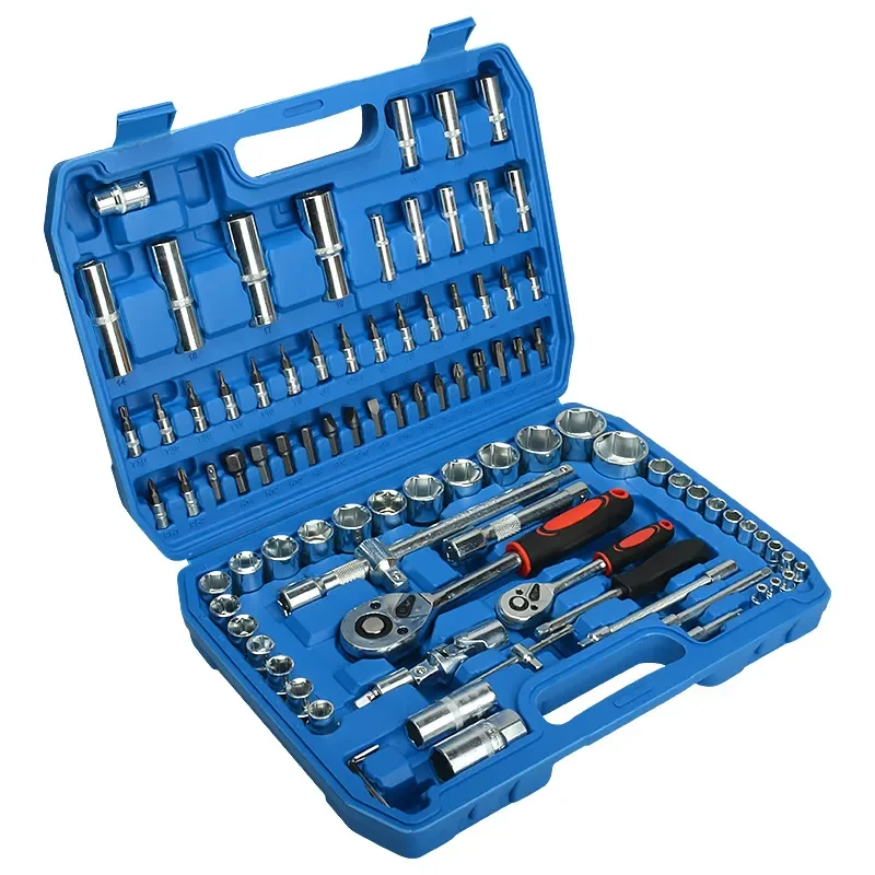 108 Piece Auto Repair Tool Set with Ratchet Wrench Socket Kit for Car Maintenance Garage Workshop