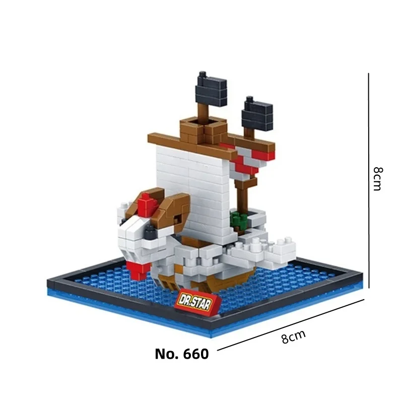 Anime DIY 649 Micro Building Blocks Navigation Ship Series Action Figures Bricks Model Game Assemble Building Blocks Toy Gifts