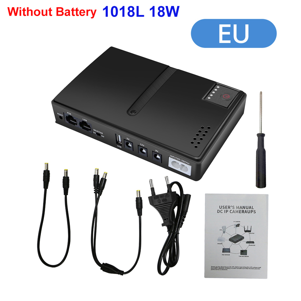  UPS Battery Backup 36W 18W Digital Uninterruptible Power Supply for Router Overheating Protection 5V 9V 12V 15V 24V EU/US Plug 