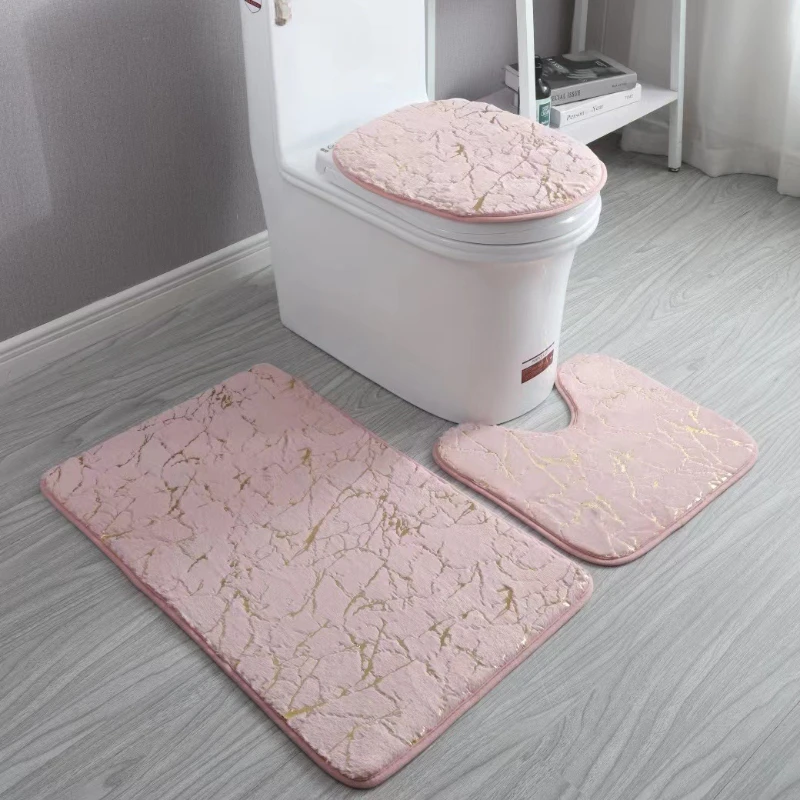 Coprisedile per WC 3 pezzi Set tappetino da bagno tappeto per doccia bagno di casa zerbino assorbente antiscivolo tappeto per vasca da bagno