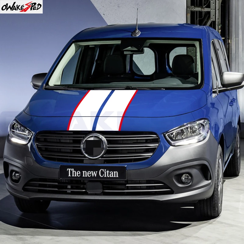 

2Pcs/Lot Car Hood Bonnet Stickers Film For Mercedes Benz Citan Camper Van Auto Engine Cover Decor Vinyl Decals Sport Stripes