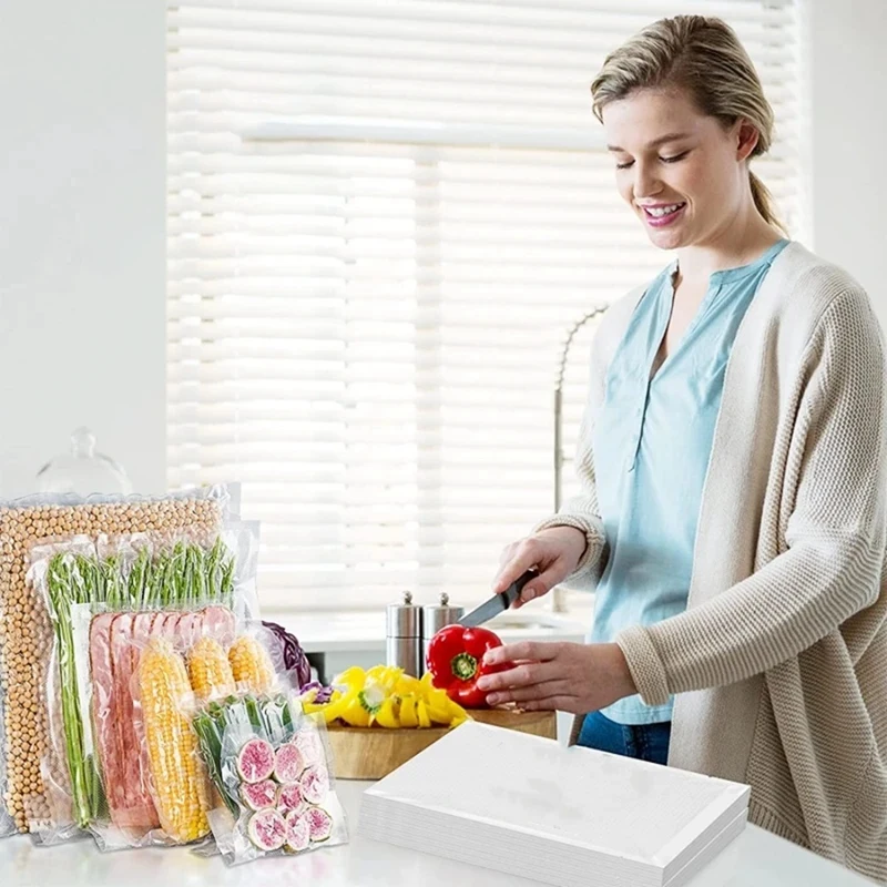 식품 진공기 포장 기계용 주방 진공 가방, 식품 보관 가방, BPA 없음, 주방 교체 액세서리, 100 개