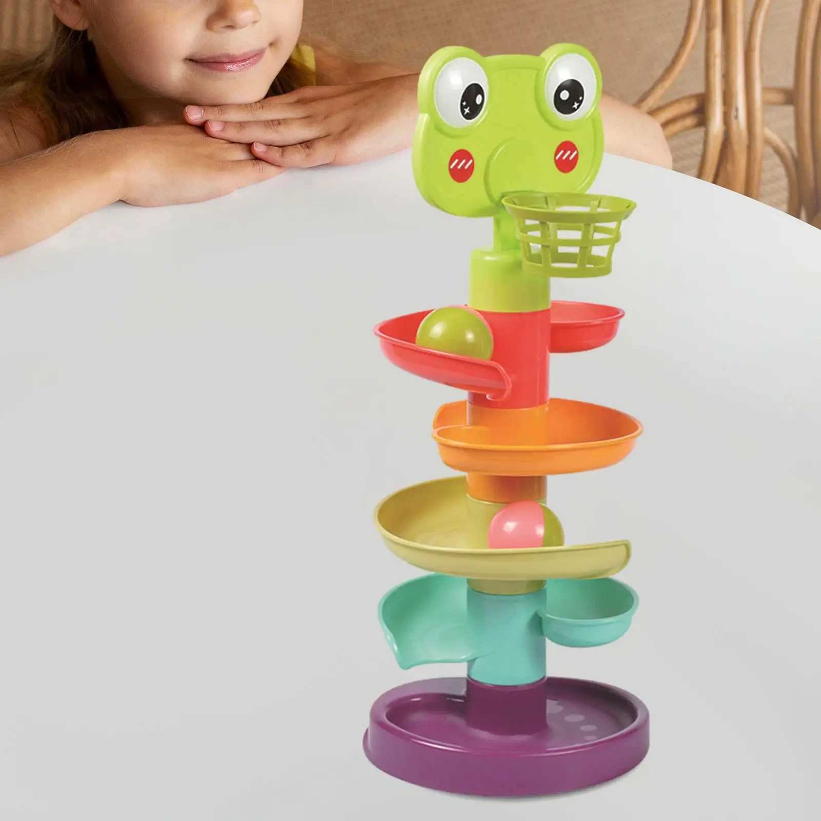 Sapo e Fine Motor Skill brinquedo educativo para crianças, bola cair, rodopiando, pista rolando, presente para meninos e meninas, bebê e crianças