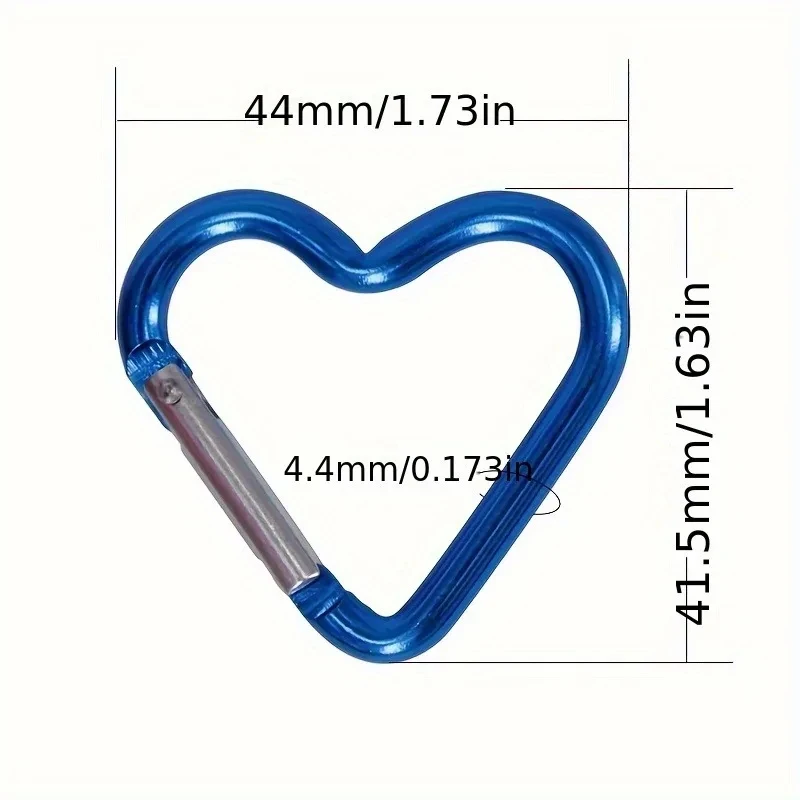6pcs Durable Heart-Shaped Carabiner Keychain Clip for OutdoorAdventures - Perfect for Camping, Hiking and Travel