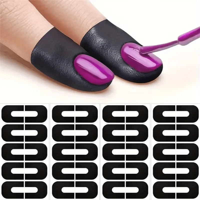 30/90-Piece U-Shaped Nail Protectors, Odorless Vinyl Guards for Stain-Resistant Manicure & Nail Art