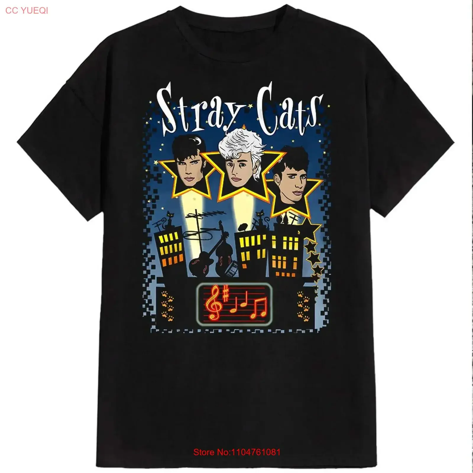 Vintage STRAY CATS For Fans Men S 235XL T Shirt 10D628 vintage Washed Stylish Stretched Unisex Casual fashion Breathable