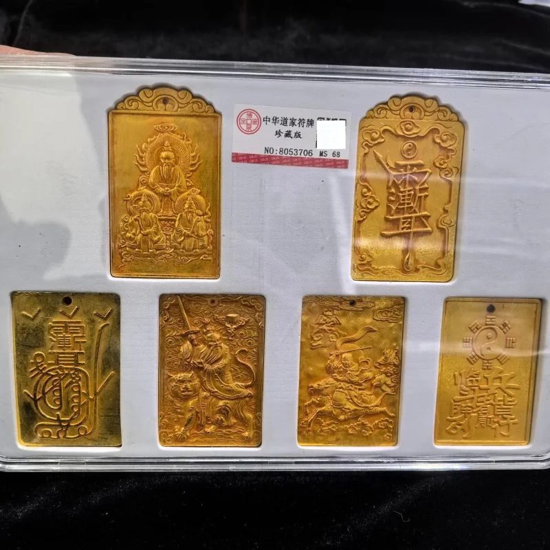 

Антикварный талisman из чистой меди с позолотой, коллекционный предмет, декор для дома, реквизит для кино, украшения, коллекция поделок