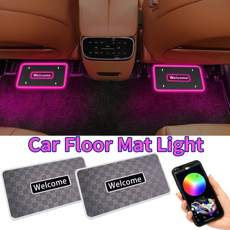 

Car Foot Mat Lights Universal Car Interior Welcome Ambient RGB LED Light APP Control Auto Foot Pad Decorative Atmosphere Lamps