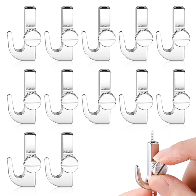ABDJ- Ganci regolabili da 12 pezzi per quadri per sistema di sospensione su rotaia per quadri per forniture di cancelleria per esposizioni