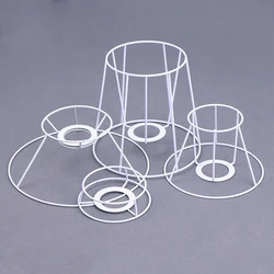 Iron Wire Lampshade Frame Fittings DIY Guard Ring Light Cage Supports Bulbpendant Drum Table Lamp Shade Vintage Cover