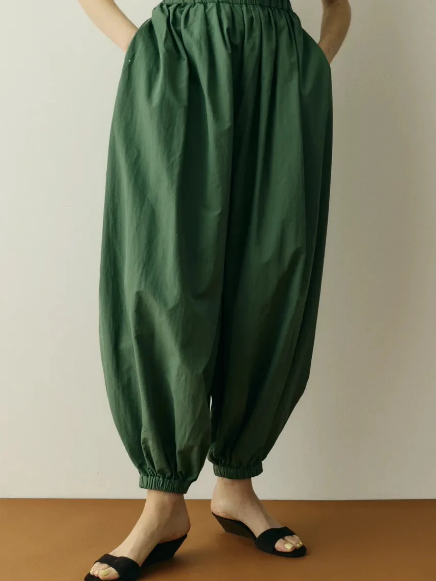 Herin New Loose Balloon Lantern Pants Elastic Waist Versatile Japanese Style Women's Casual Pants Fall 2026 Other Material 100%