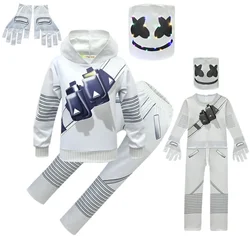 Kids Boys Halloween Costume DJ Rock Music Hoodies Sweatshirt Suit Smiling Face DJ Cosplay Costumes Girls Christmas Party Clothes