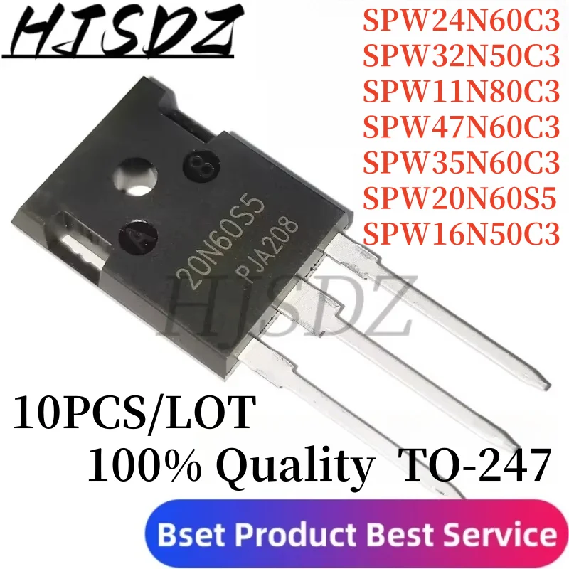 10PCS/LOT Brand new original SPW series MOSFET (SPW47N60C3/35N60C3/24N60C3/20N60S5/16N50C3/11N80C3), TO-247 package
