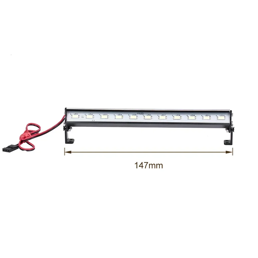 지붕 헤드라이트 11 LED 조명, Trxs Trx4 축 SCX10 RC 트럭 RC 자동차 부품용 RC 오프로드 돔, 147mm