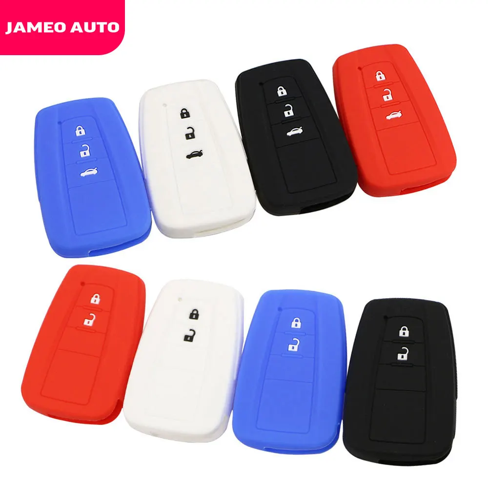 Silicone Car Key Fob Cover Case for Toyota CHR C-HR Camry Prius Prado Rav4 2016 - 2022 2/3/4 Buttons Remote Keyless