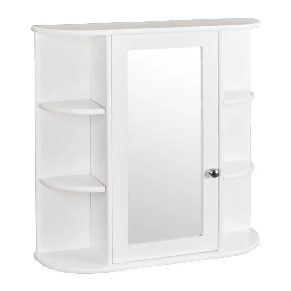 

Home Bathroom Wall Mount Cabinet Storage Shelf Over Toilet w/ Mirror Door