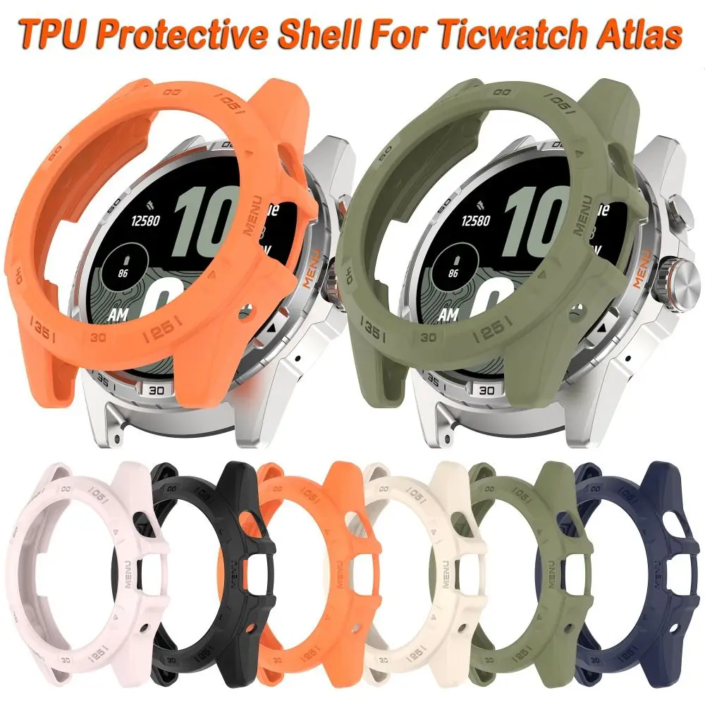 New TPU Protective Case Hollow Anti-Scratch Frame Bumper Soft Screen Protector for Ticwatch Atlas Smart Watch Accessories