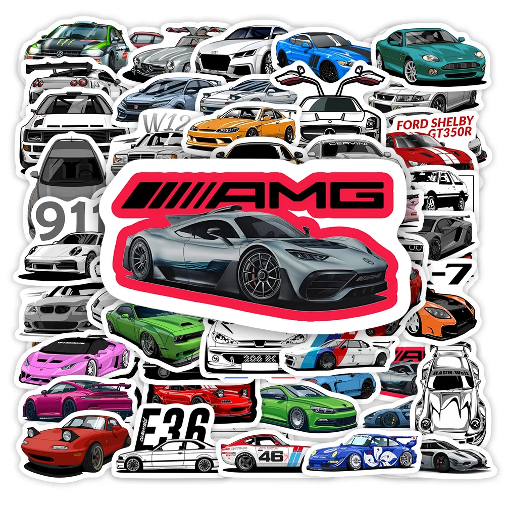 JDM Super Car Racing Stickers Drift DIY Kids Toys Gift Decorative Decal for Scrapbook Journal Laptops Luggage Bottle Waterproof