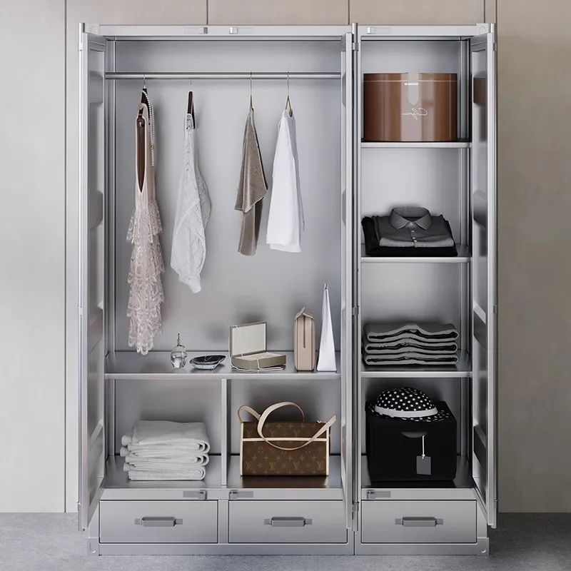 L Industrial style wrought iron storage cabinet wardrobe creative home bedroom wardrobe