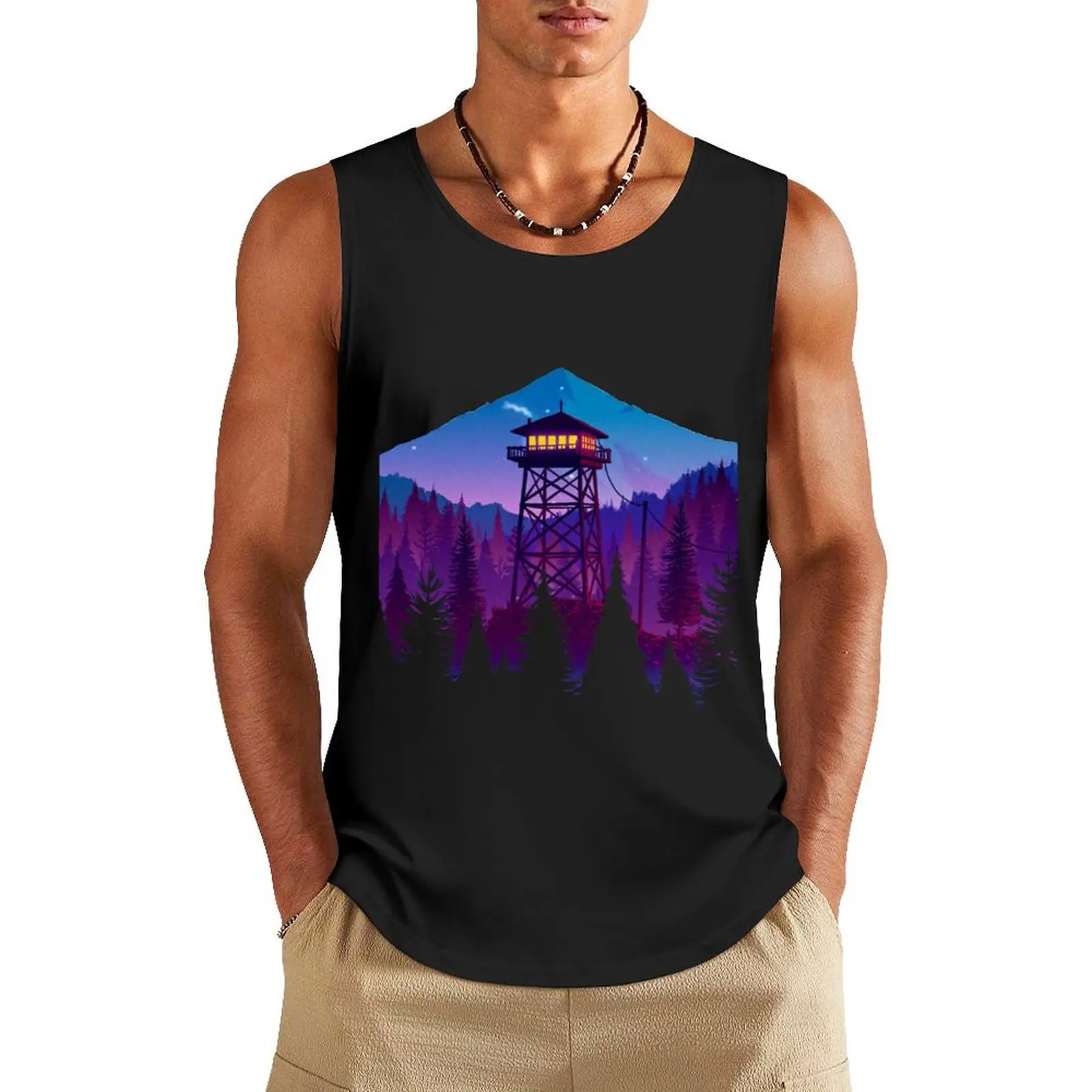 

Firewatch tower Tank Top Men's summer t-shirt t-shirt gym man t-shirt for man man sexycostume
