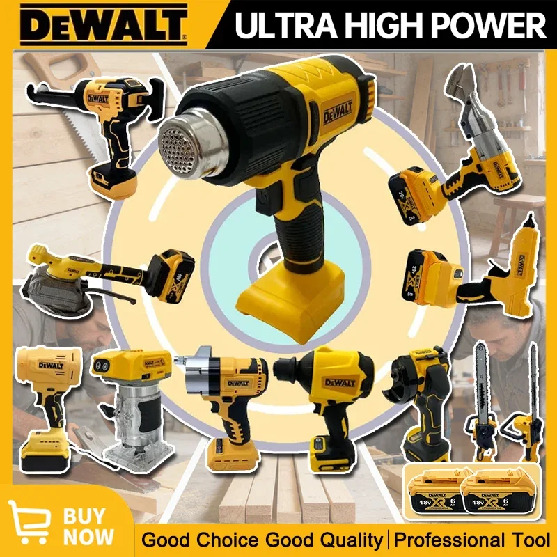 

Многофункциональные электроинструменты DeWalt: беспроводная бесщеточная угловая шлифмашина, резак, электрический гайковерт, полировальная машина, воздушный насос, термофен для 18В