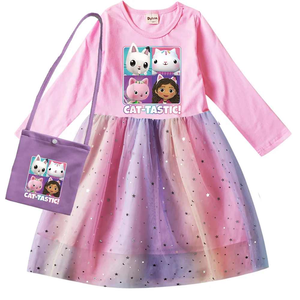 Gabbys Style Dress Kids Gaby Chat Clothes Baby Girls Long Sleeve Casual Dresses Wedding Party Sequin Birthday Gifts Vestidos