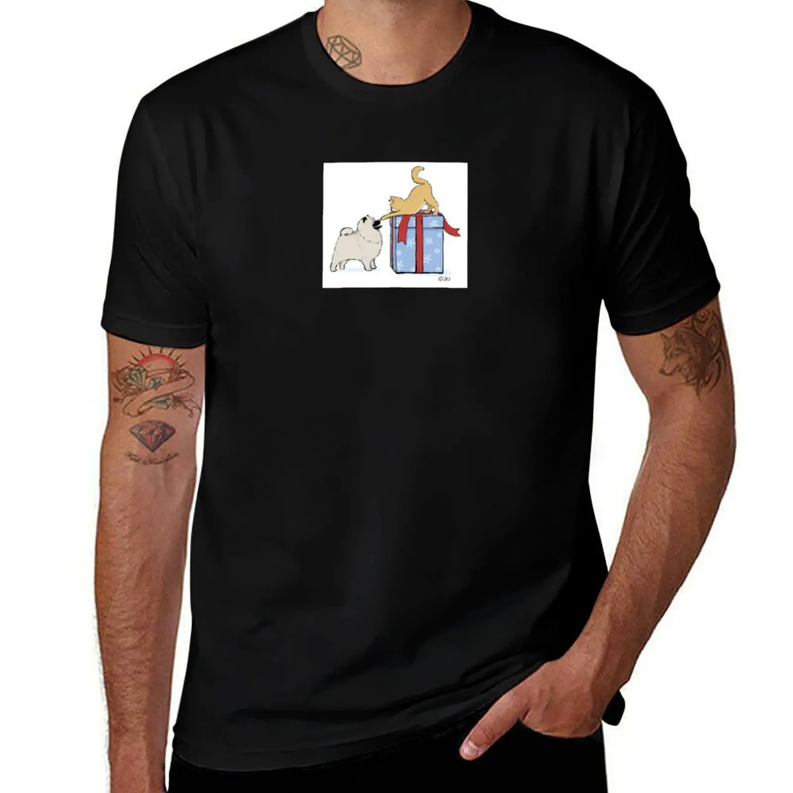 Keeshond Puppy and Kitten T-Shirt Breathable Gym Short Sleeve T-Shirt