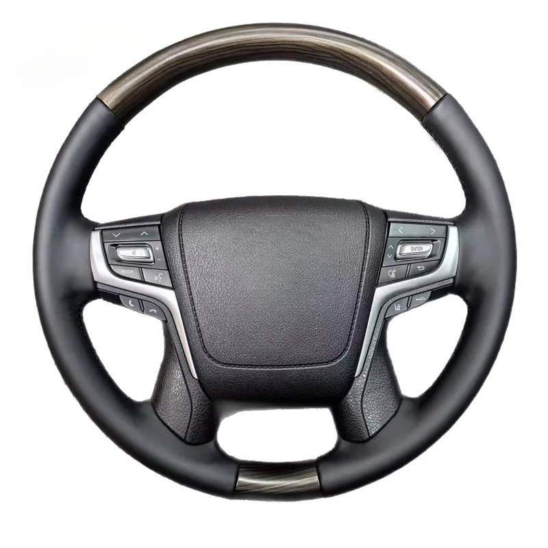 For Toyota Prado Land Cruiser LC80 Alphard Hilux Crown Modified Wood Grain Steering Wheel Assembly With Horn Shell view 5