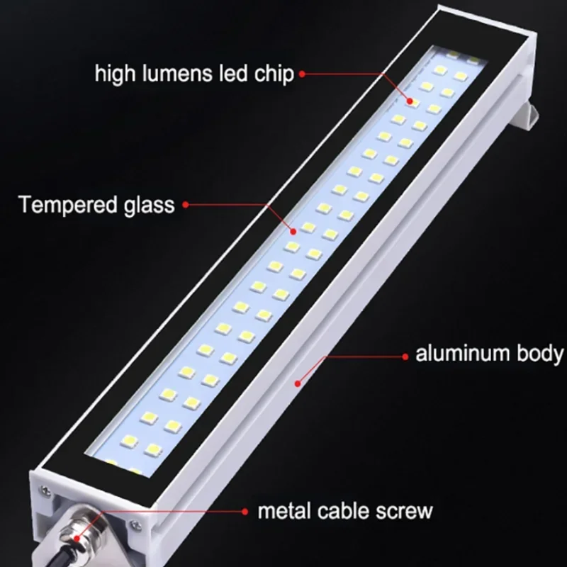 Luz Led de trabajo para máquina herramienta, 24V/220V, impermeable, a prueba de aceite, a prueba de explosiones, lámpara de iluminación de torno CNC, lámparas Led de aleación de aluminio