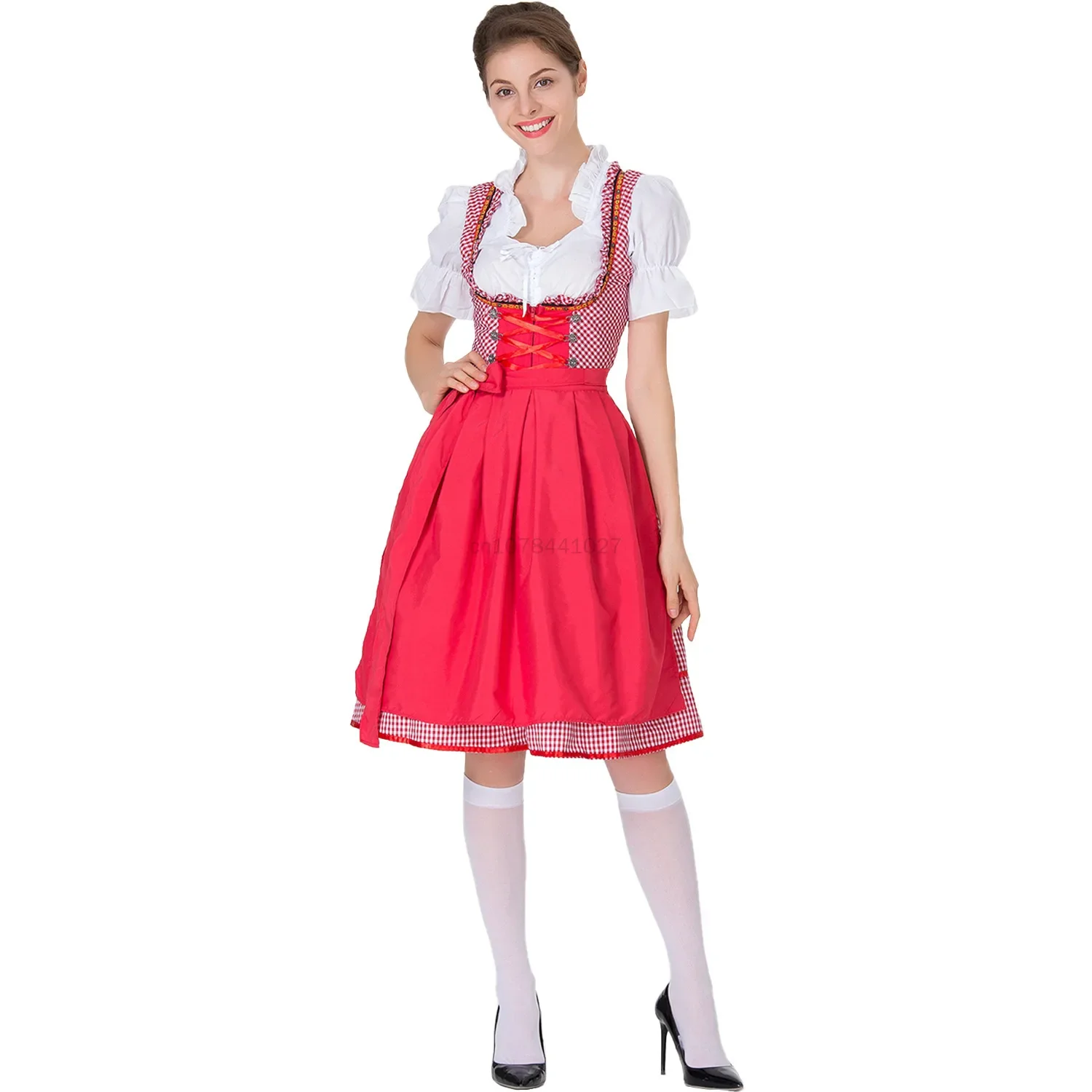 New Women German Traditional Oktoberfest Costume Lady Classic BavarianDress Suit for Halloween Carnival Fancy Maid Dress