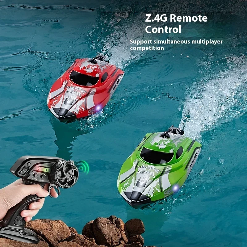 Rc เรือ Hj820 ความเร็วสูงรีโมทคอนโทรล Speedboat พร้อมไฟ Capsizing รีเซ็ตรีโมทคอนโทรลเรือของเล่นเด็กของขวัญ