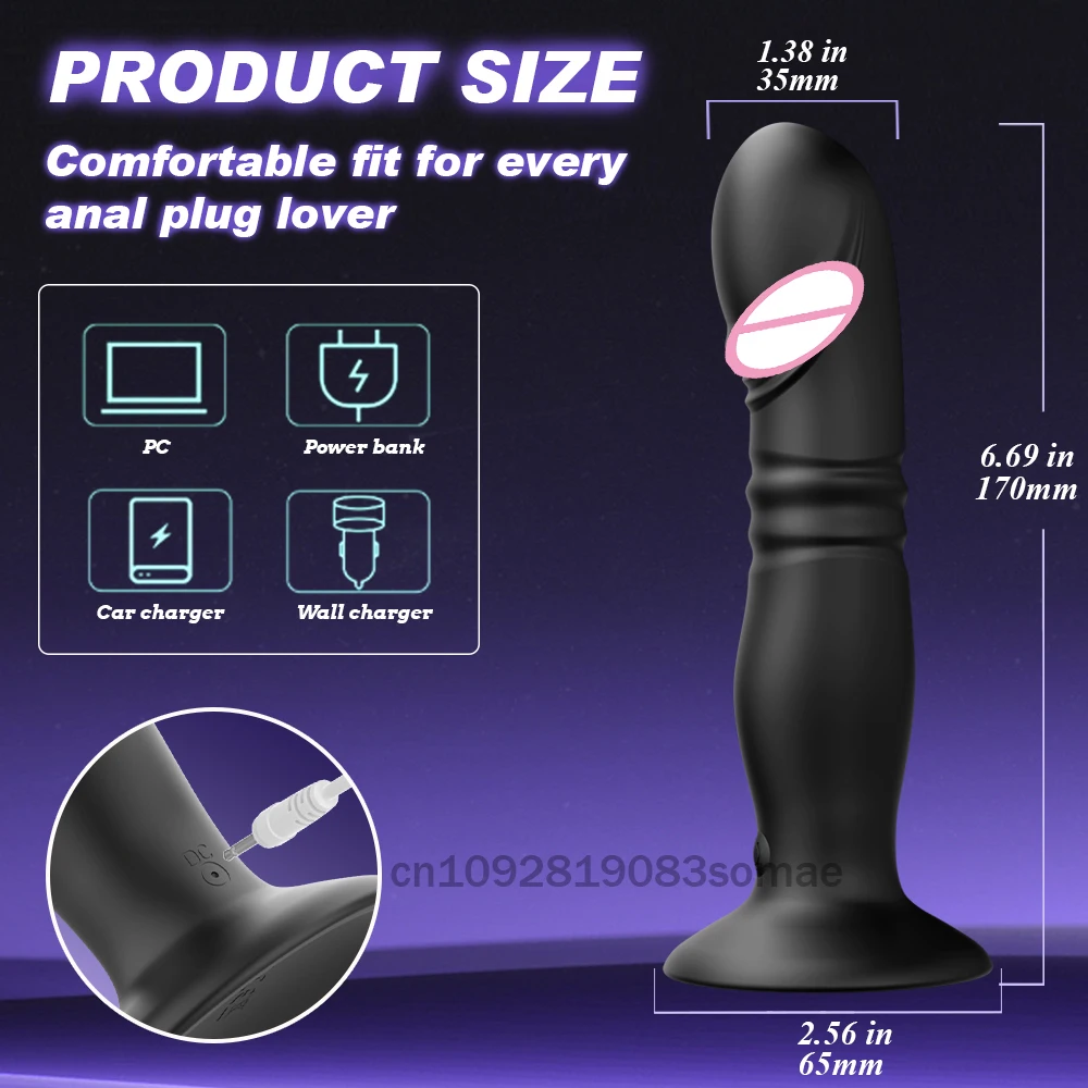 Thrusting Anal Plug Vibrator Wireless Control Prostate Massager Butt Plug Vibrating Suction Cup Dildo Adult Sex Toys for Men - Image 6