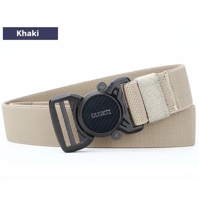 Alloy tactical quick release buckle elastic waistband, casual workwear, outdoor training belt, men's pants belt