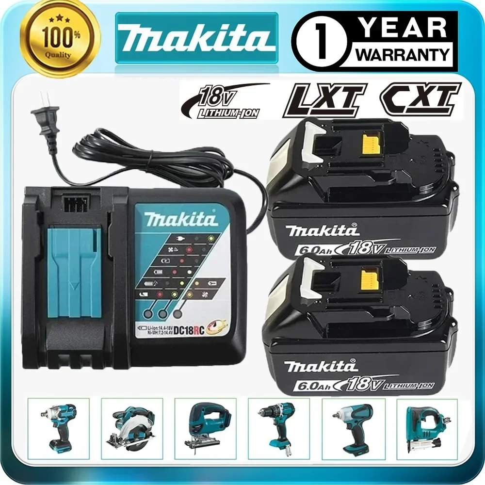 

100% Original makita 18v battery 6.0 Ah Rechargeable Power Tool makita 18 v Battery, Replaceable LED Lithium-ion, BL1860B