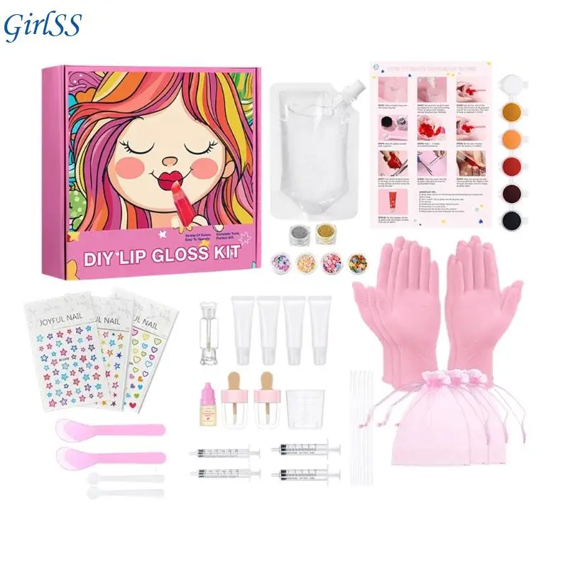 DIY-lipglosskit DIY-kit voor het maken lipgloss Hydraterende DIY-lipglazuur Lipgloss-make-uptool voor kinderen T4MB