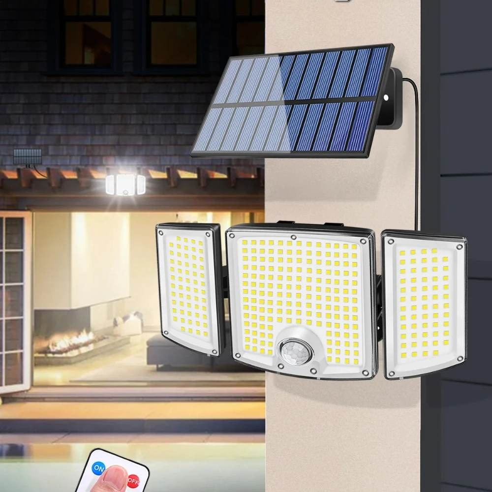 

Solar Motion Sensor Lights Outdoor Waterproof 3 Modes Security IP65 LED Flood Wall Light for Garden Yard Patio Pathway