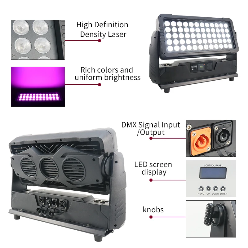 Imagem -04 - Rgbw Led Dmx Wall Wash Lights City Color Light Performance de Palco dj Party Ip65 ao ar Livre 60x10w 4in 1