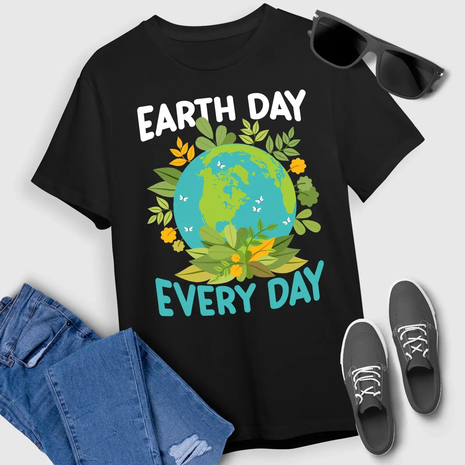 Earth Day T Shirt Every Cute Environmental For  vintage Washed Breathable Top For Everyday Wear Versatile streetwear Stylish