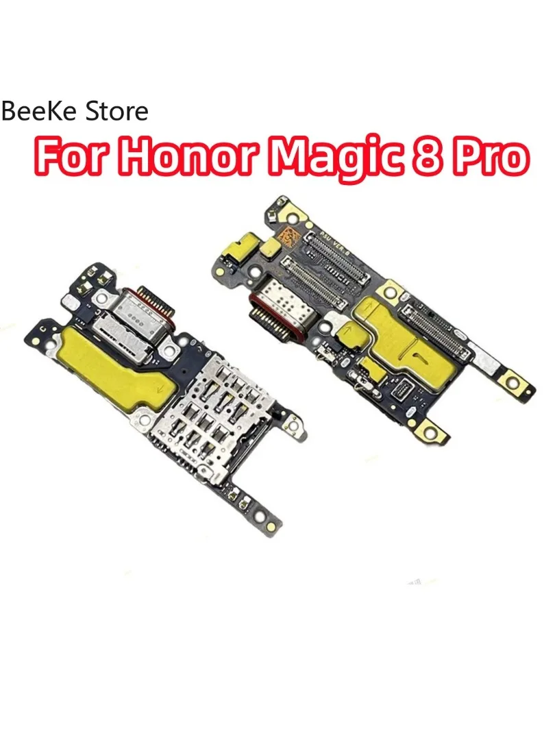 Repair Ori For Honor Magic 8 Pro 5G，BKQ-N49 Charging Port Dock SIM Card Reader Slot Mic Type-C USB Charger Plug Flex Cable Board